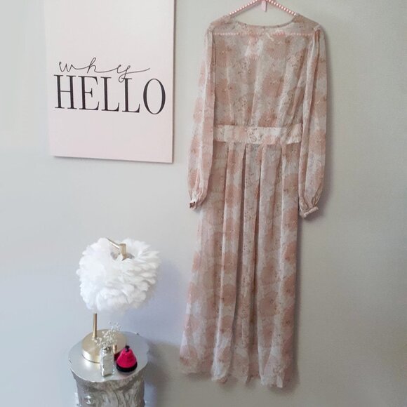 Free People long sleeve floral print semi-sheer longline duster - Picture 16 of 16